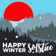 Happy Winter Solstice Red Sun