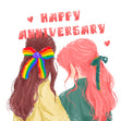 Happy Anniversary Two Girls With Rainbow Hair Bows