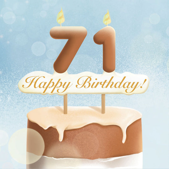 71st Happy Birthday Cake Card
