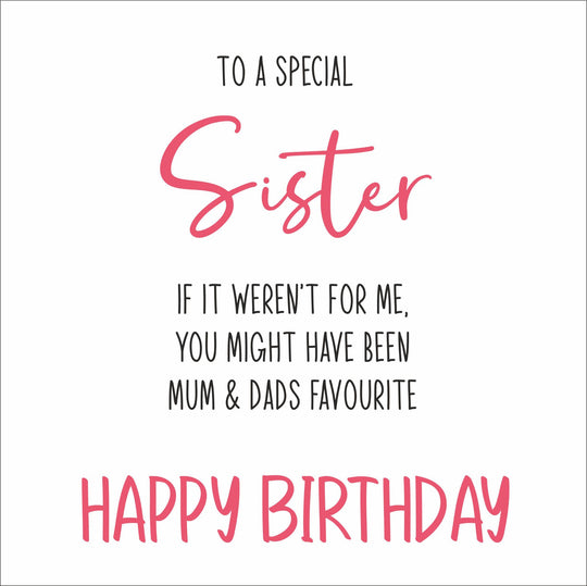 To A Special Sister Card
