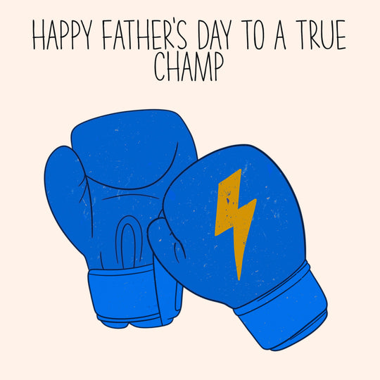 Blue Boxing Gloves Father's Day Card