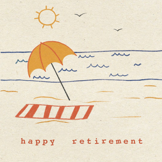 Happy Retirement Cartoon Beach Card