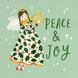 Peace And Joy Angel With A Lyre Christmas Card