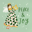 Peace And Joy Angel With A Lyre Christmas Card Theme_Angel