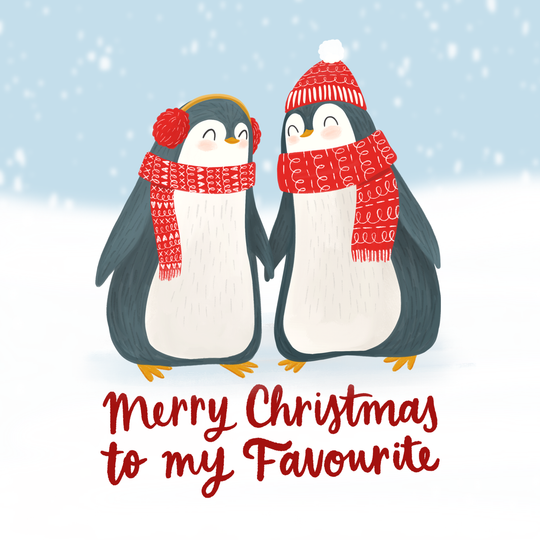 Merry Christmas To My Favourite Penguin Couple Card