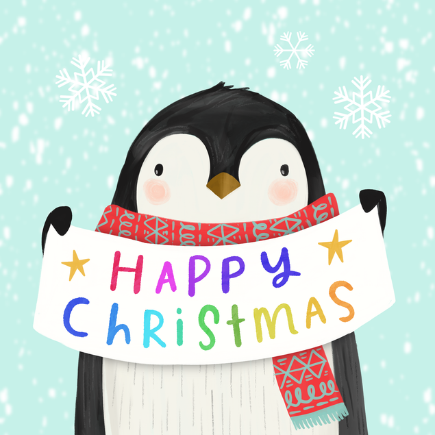 Happy Christmas Cute Penguin Card Seo_Penguin