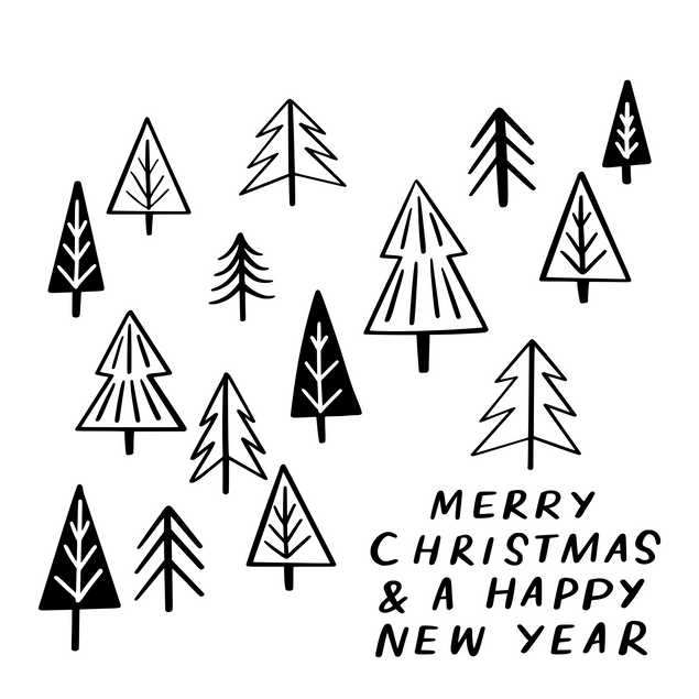 Merry Christmas And A Happy New Year Minimalist Spruces Card Seo_Minimalistic