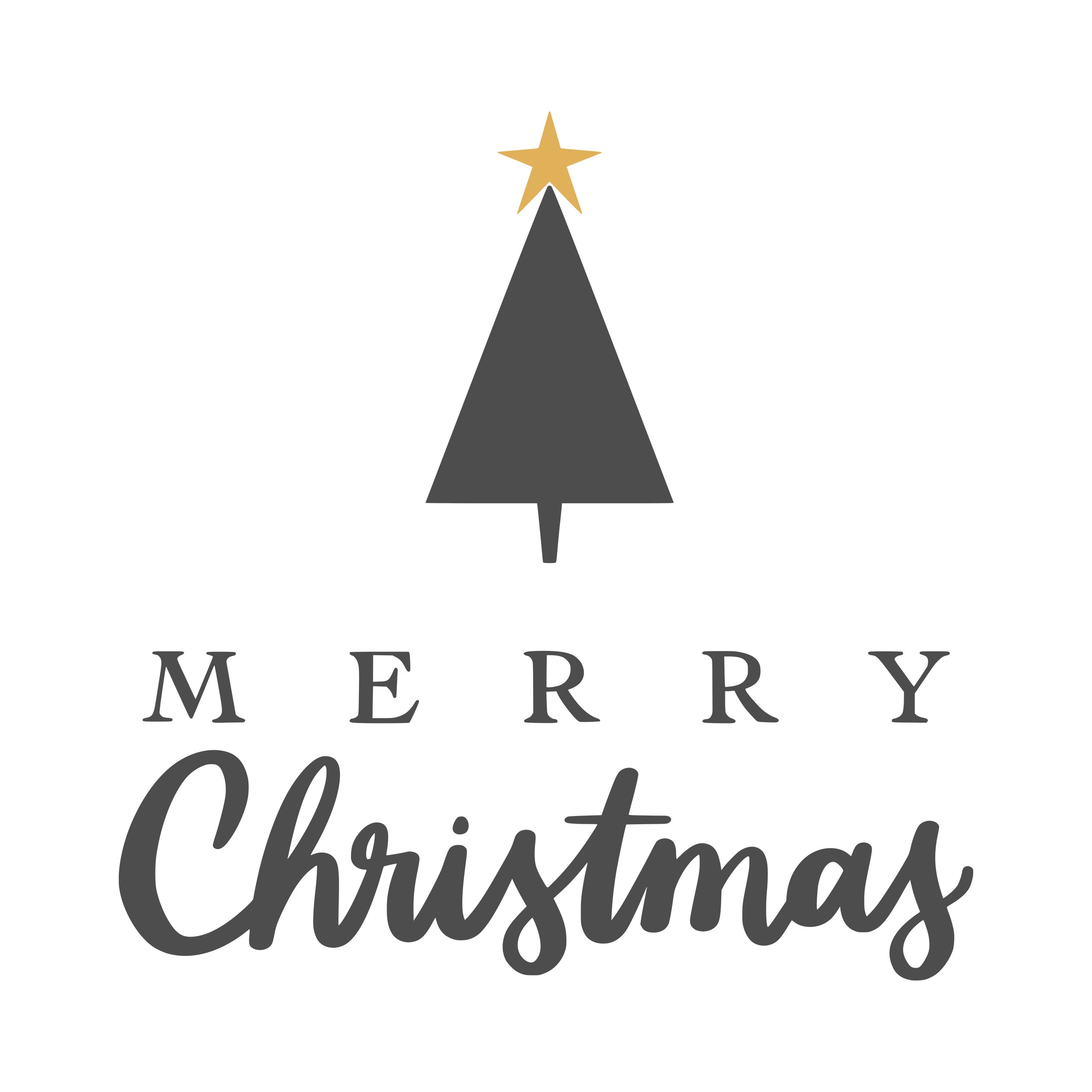 Merry Christmas Minimalist Christmas Tree With A Star Card Seo