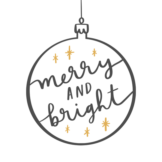 Merry And Brights Minimalist Christmas Bauble Card
