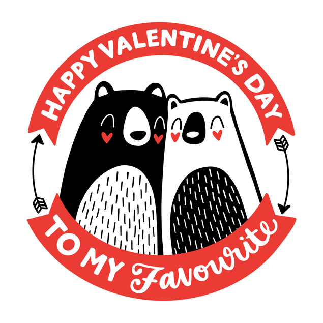 Happy Bear Couple Valentine's Day Card