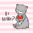 Be Mine? Cute Bear Valentine's Day Card