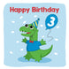 Cute Baby Dinosaur 3rd Birthday Card