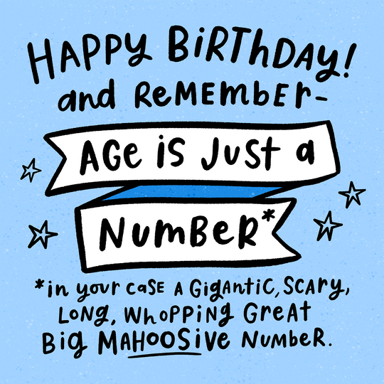 Age Is Just A Number Blue Card