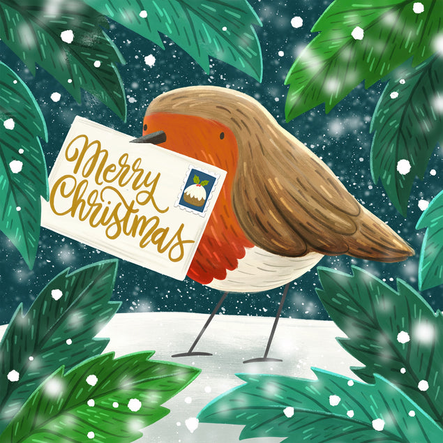 Cute Robin Christmas Card - 1