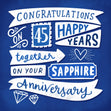 Sapphire Wedding Anniversary Card - 5 designs - 1