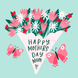 Mum Flowers And Butterflies Mother's Day Card