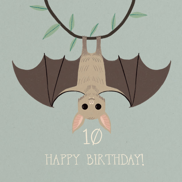 Cute Little Bat Happy 10th Birthday