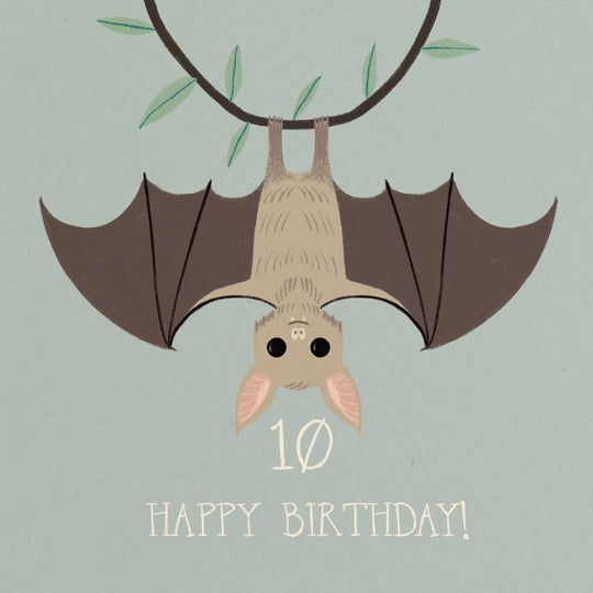 Cute Little Bat Happy 10th Birthday