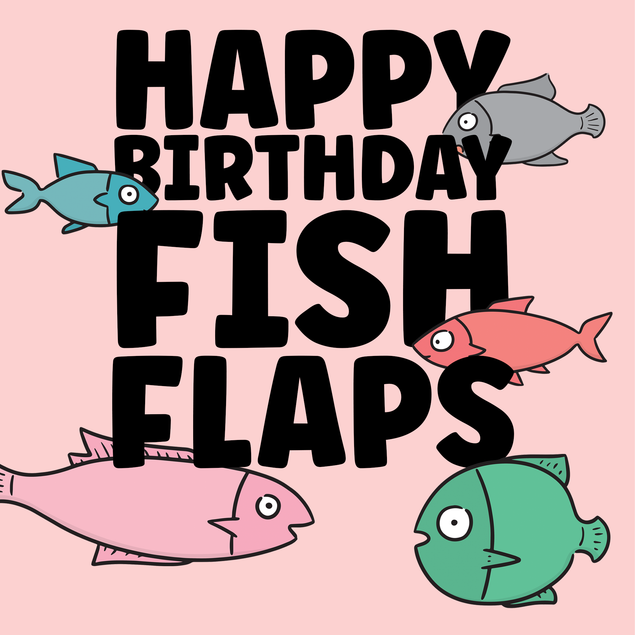 Cheeky, funny and rude fish flaps birthday card. - 1