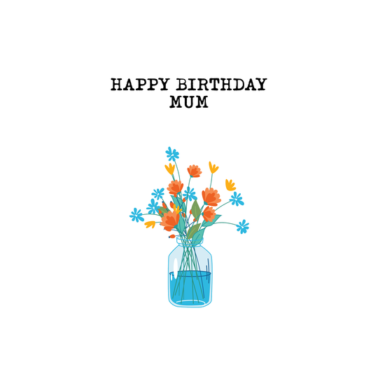 Flowers In A Vase For Mum Card