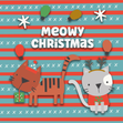 Meowy Christmas cat greeting card - 1