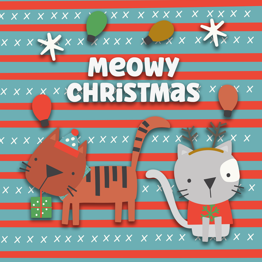 Meowy Christmas Cat Card