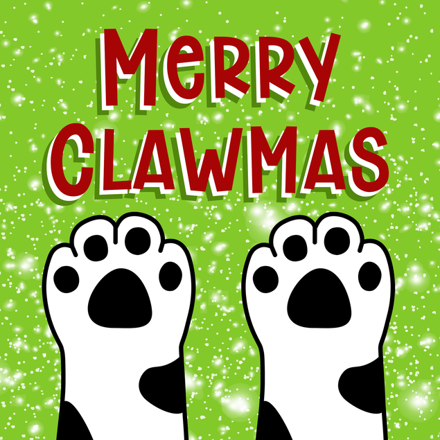 Merry Clawmas Christmas greeting card - 1