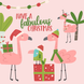 Fabulous Flamingos Christmas Card