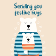 Festive Hugs Polar Bear Christmas - 1
