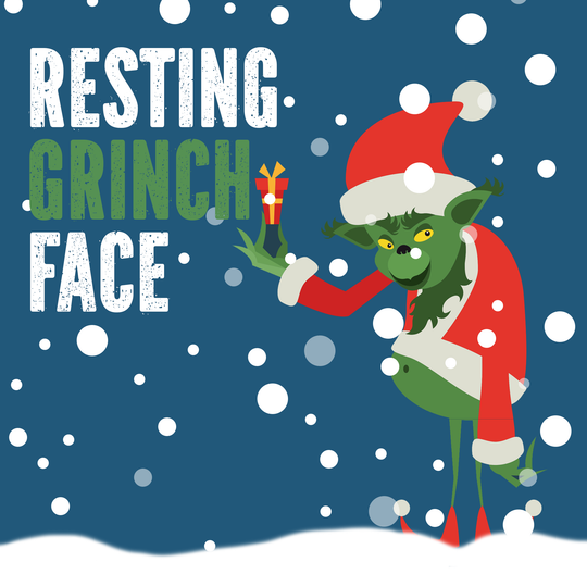 Resting Grinch Face Christmas Card