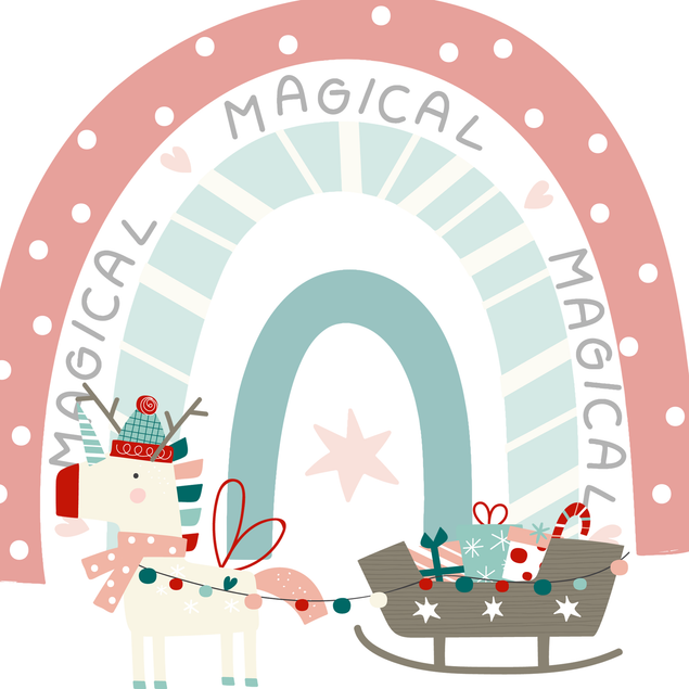 Magical reindeer Christmas greeting card - 1