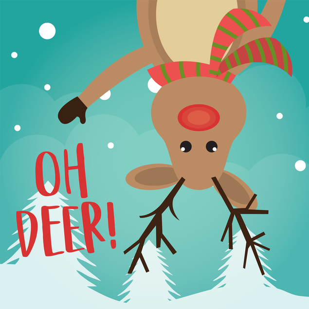 Oh deer Christmas greeting card - 1