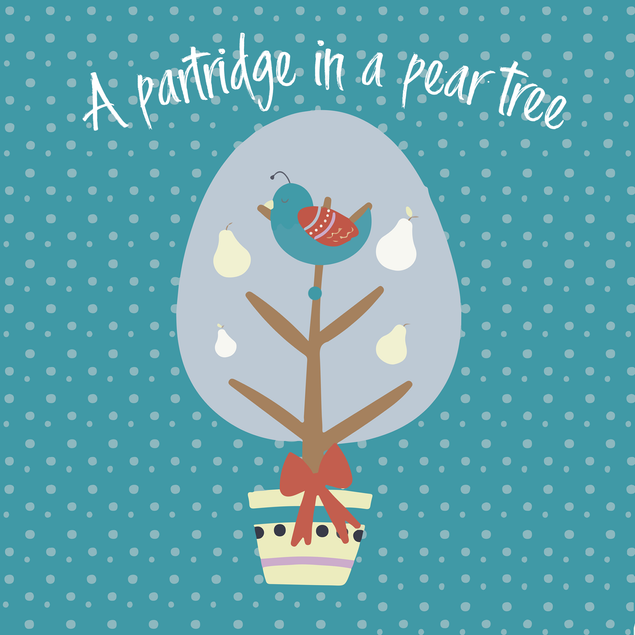 Partridge in a pear tree Christmas greeting card - 1