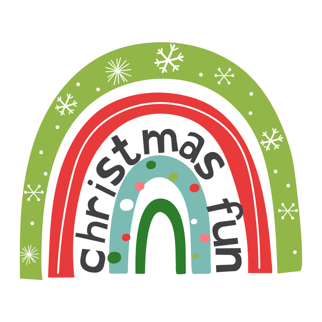 Rainbow Christmas fun greeting card - 1