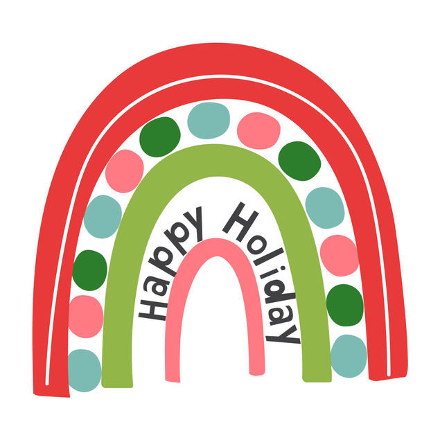 Rainbow Happy Holidays Christmas greeting card - 1