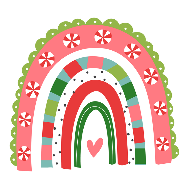 Rainbow heart Christmas greeting card - 1