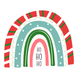 Red Rainbow Ho Ho Ho Christmas Card
