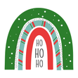 Rainbow ho ho ho Christmas greeting card - 1