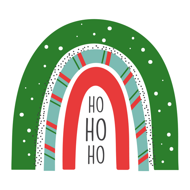 Rainbow ho ho ho Christmas greeting card - 1