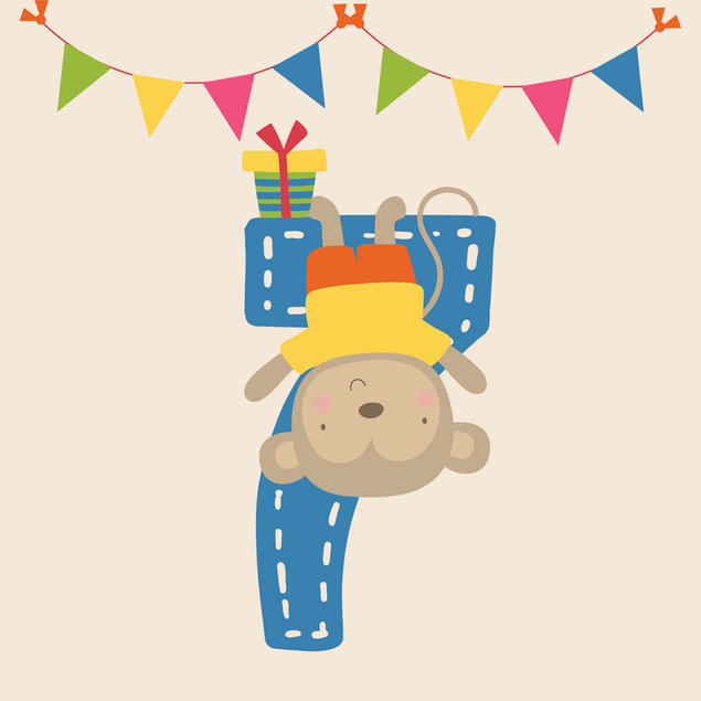 Zoo Animal Monkey Happy 7th Birthday - 1