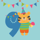 Zoo Animal Tiger Happy 9th Birthday Card