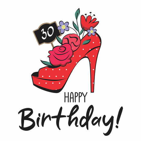 Flower Shoe Happy 30th Birthday Granddaughter Card