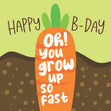Carrot Happy Birthday Card Seo_Garden