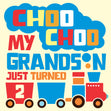 Choo Choo Happy 2nd Birthday Grandson Card Recipient_For Grandson Milestone_Age 2nd Birthday