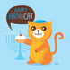 Happy Hanukkah Cute Cat Card