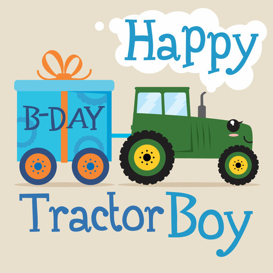 Happy Birthday Tractor Boy Card