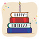 Book Cake Happy Birthday Card