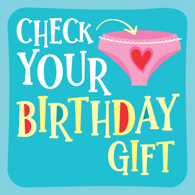 Check Your Birthday Gift Pink Panties Card Occasion_Birthday Recipient_For Boyfriend