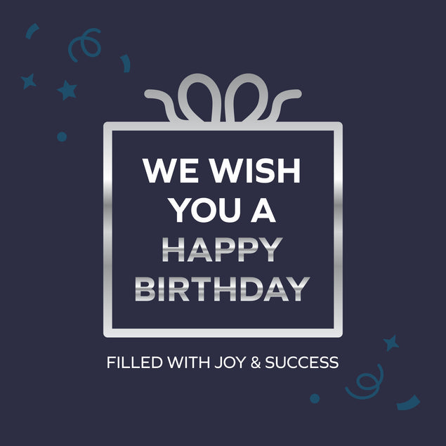 Navy Background Corporate Happy Birthday Card