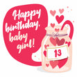Red Hearts Happy 13th Birthday Daughter Card Milestone Age_13th Birthday Recipient_For Daughter